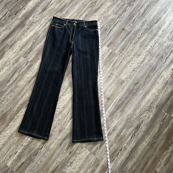 Luxury Escada Designer Denim Gold Striped Bootcut Jeans 40 Euro - Picture 6 of 11